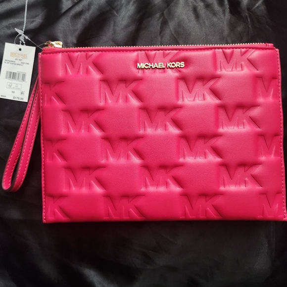 Michael Kors Pink XL Clutch / Wristlet NWT MSRP $178 - Picture 1 of 6